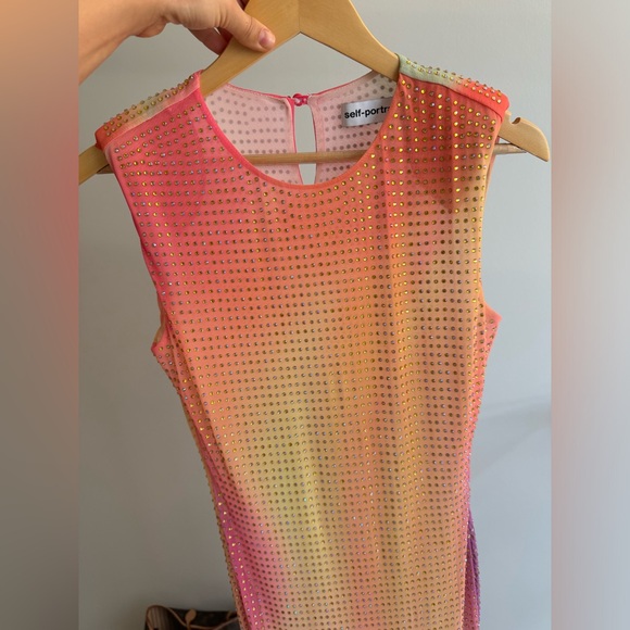 Printed Mesh Midi Dress - Picture 5 of 11